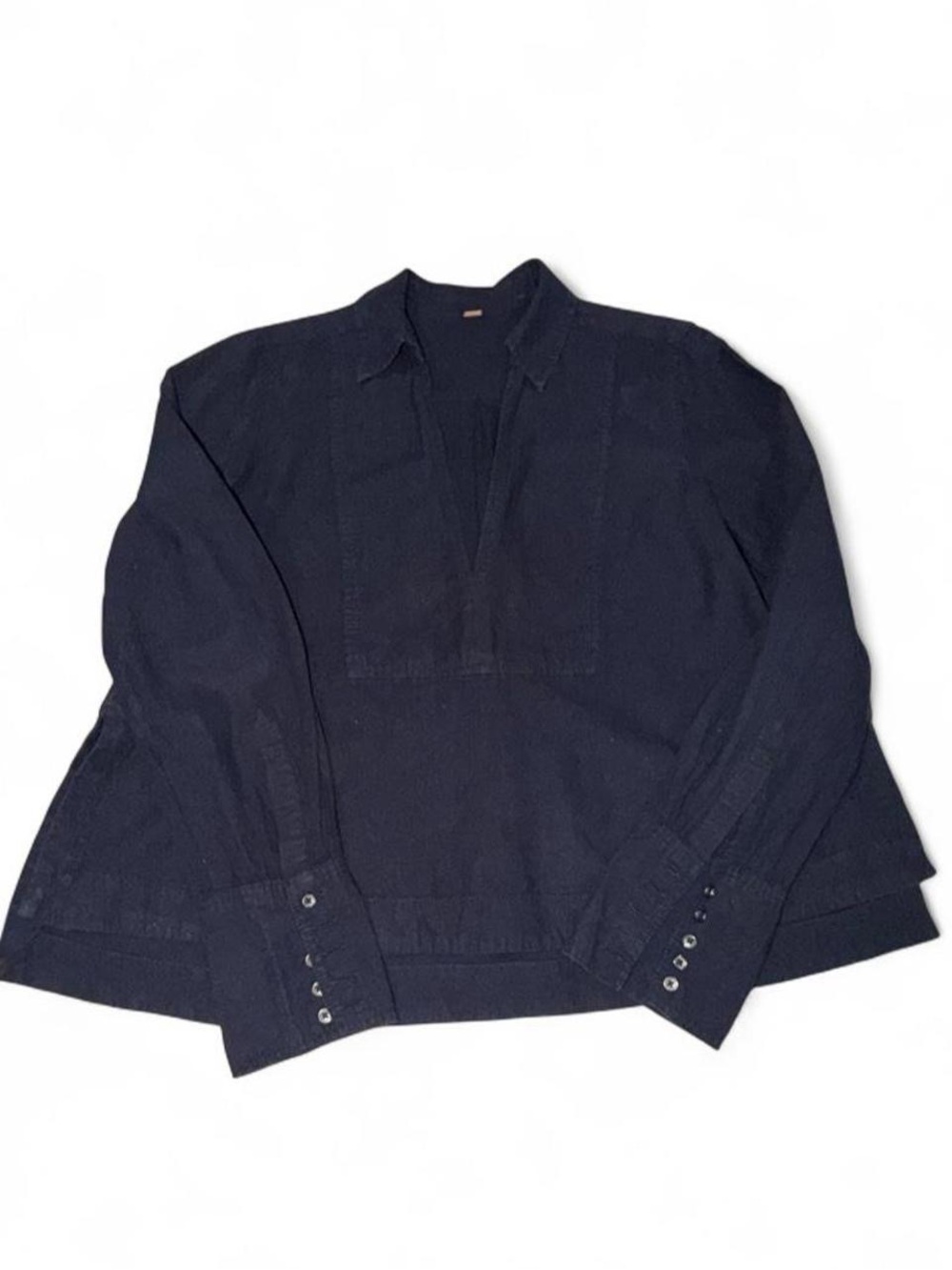 Free People navy blue Linen Cotton Top - Picture 2 of 8